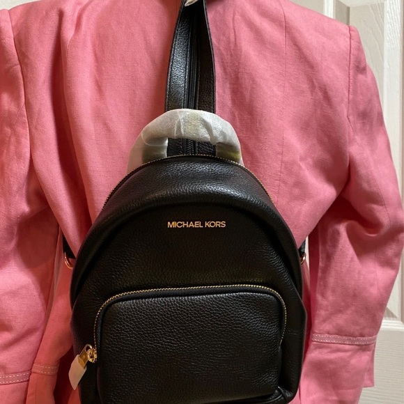 Michael Kors Erin small leather black backpack